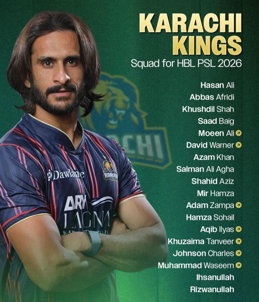 Karachi Kings Team Squad for PSL 11 (2026)